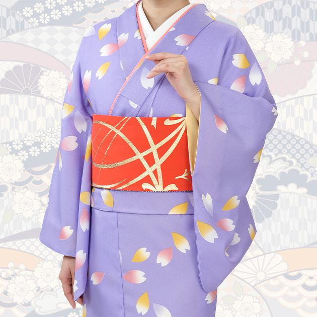 踊り 着物 舞踊 民謡 民舞 小紋 胴抜仕立て上がり 藤地 桜 花びら 32