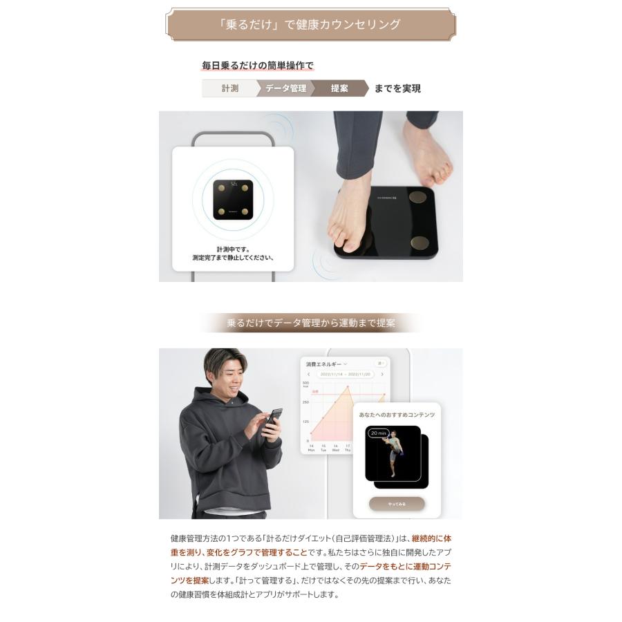 ミラーフィット MIRROR FIT. 体組成計 黄皓 スマート アプリ連動 計測