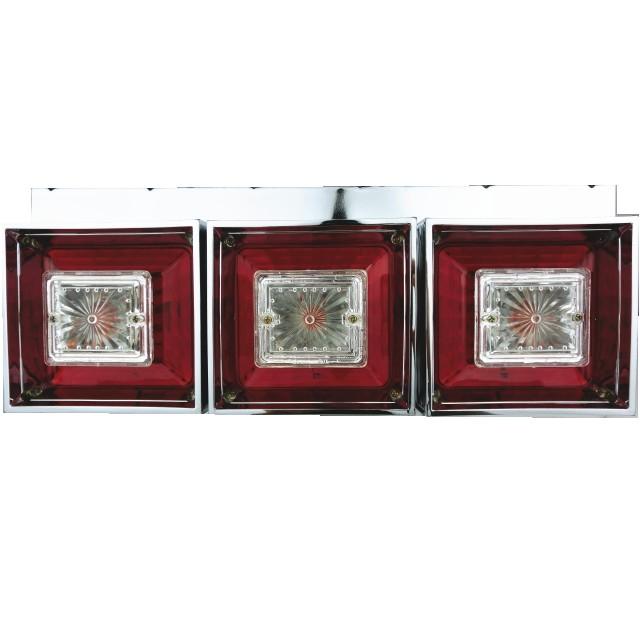 トラックテールランプ 24V 角型 クリスタルテール 赤白 左右セット 3