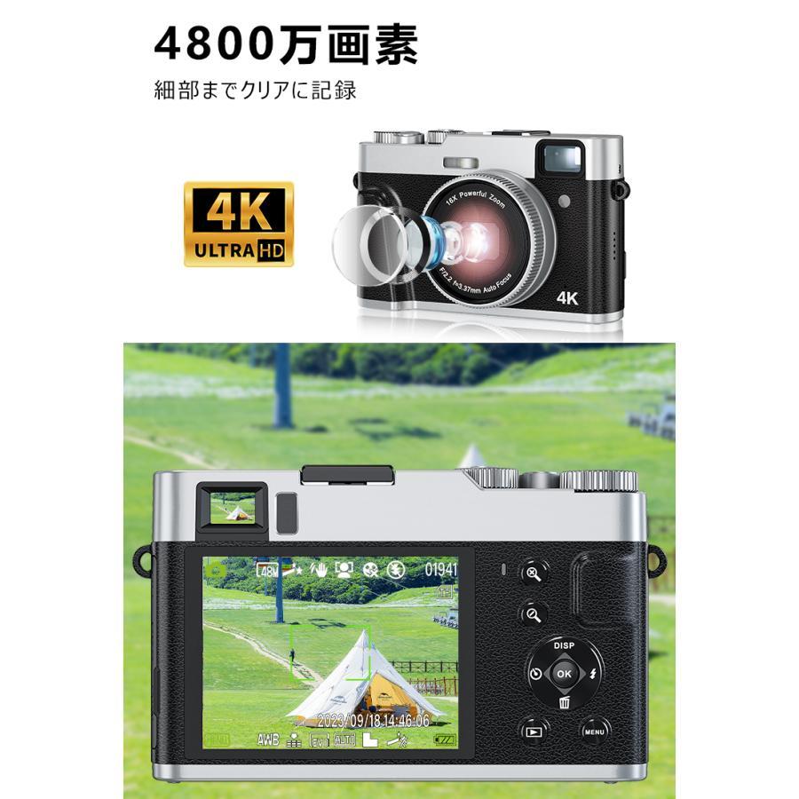 デジタルカメラ 4K 4800w 16倍ズーム トイカメラ デジカメ レトロ風