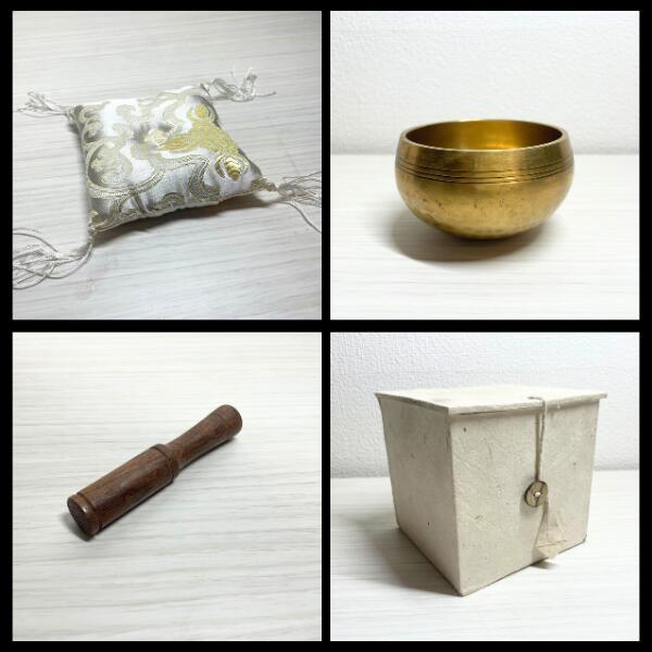 シンギングボウル おりん ネパール ハンドメイド セット クッション