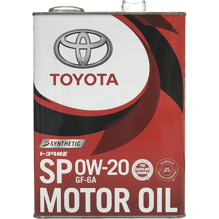 トヨタ（TOYOTA） 純正 モーターオイル SP 0W-20 4L 08880-13205 : OK