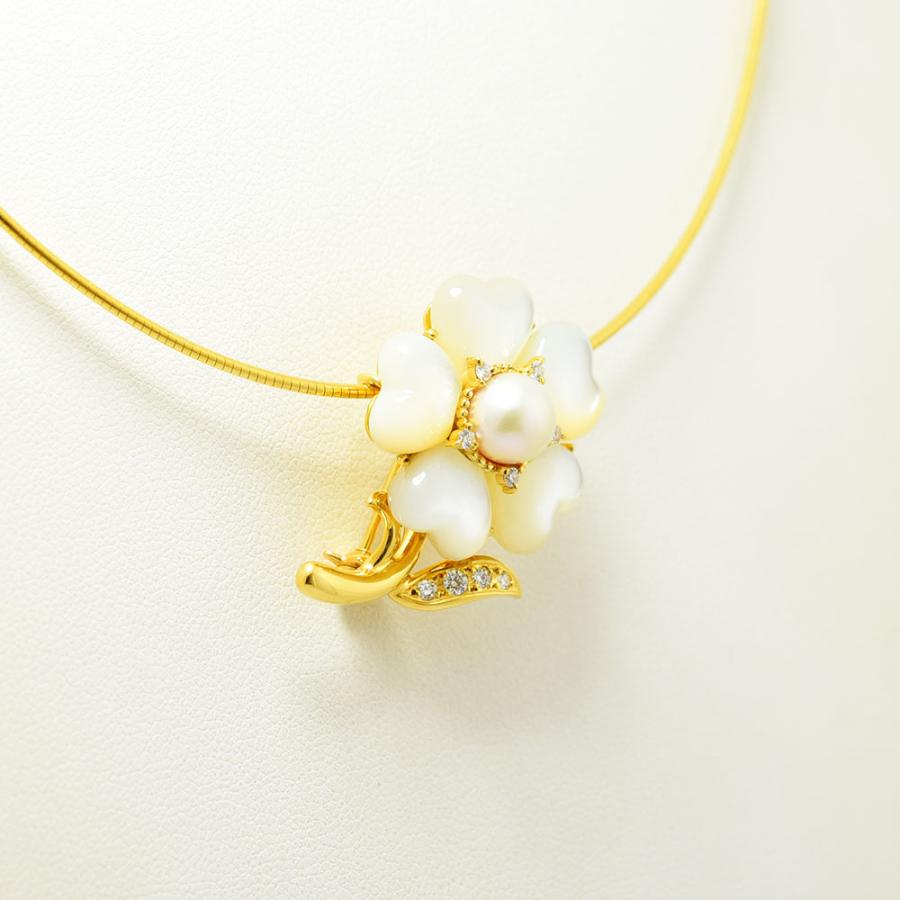 MIKIMOTO（ミキモト） ネックレス ブローチ 花 フラワー パール 7.2mm