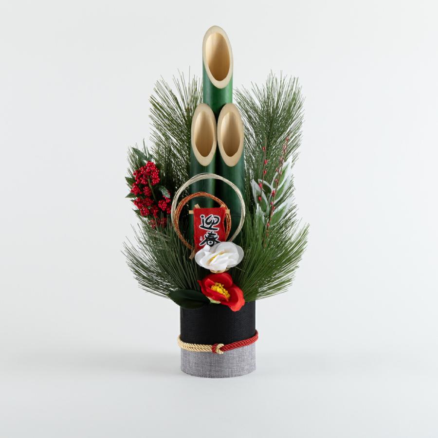 秀〆（HIDESHIME） モダン門松 60cm 一対 門松 2本組 造花 しめ飾り