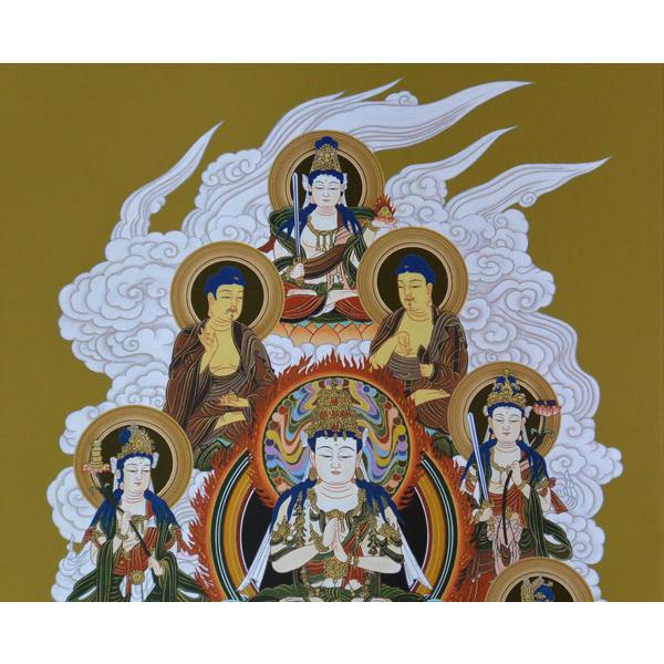 掛軸 真言十三佛 小林春堂作(無落款)（仏事用掛け軸真言宗用尺五立長さ