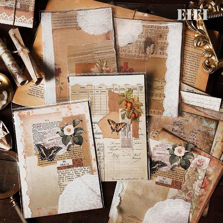 レトロ ペーパーセット 24枚入+1枚 ヴィンテージ コラージュ 素材