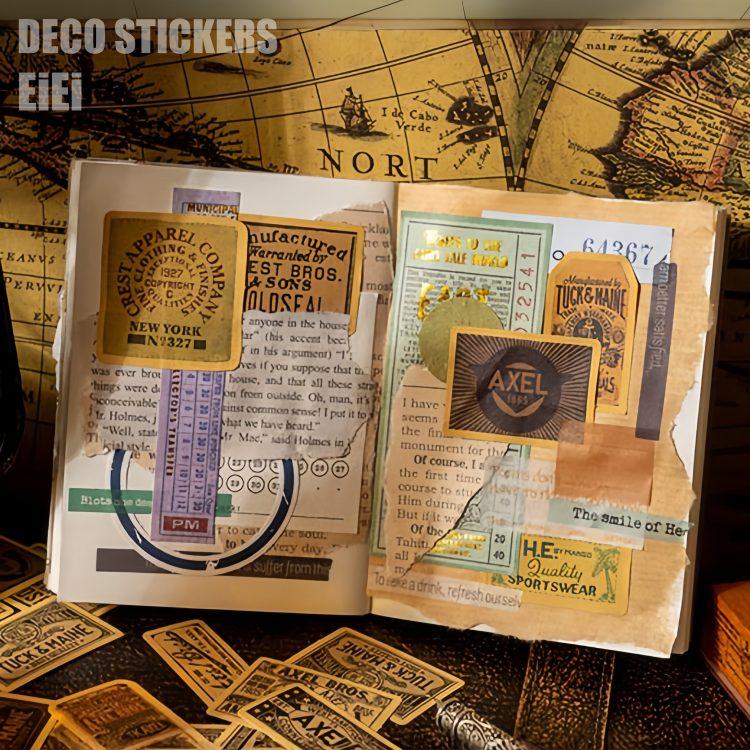 270枚 レトロ フレークシール コラージュシール アメリカン