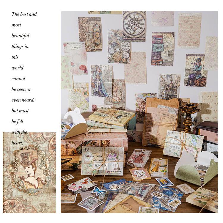 コラージュ素材セット 60柄 60枚 多素材 4種類素材 詰め合わせセット