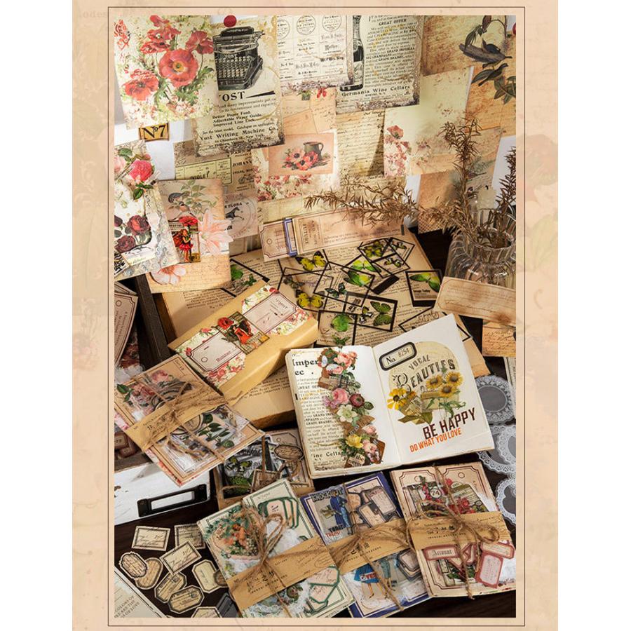 多素材 80枚 3種類素材 詰め合わせセット 海外 コラージュ 素材 セット