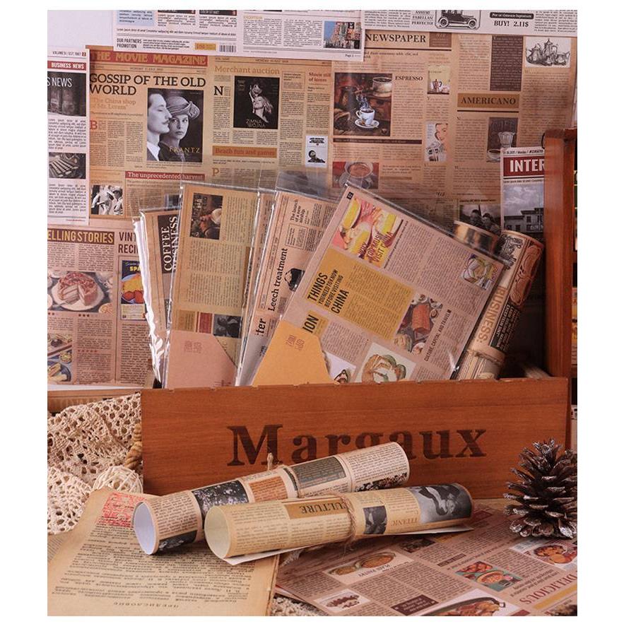 海外コラージュ素材セット 背景シール＋デザインペーパー 210mm×148mm