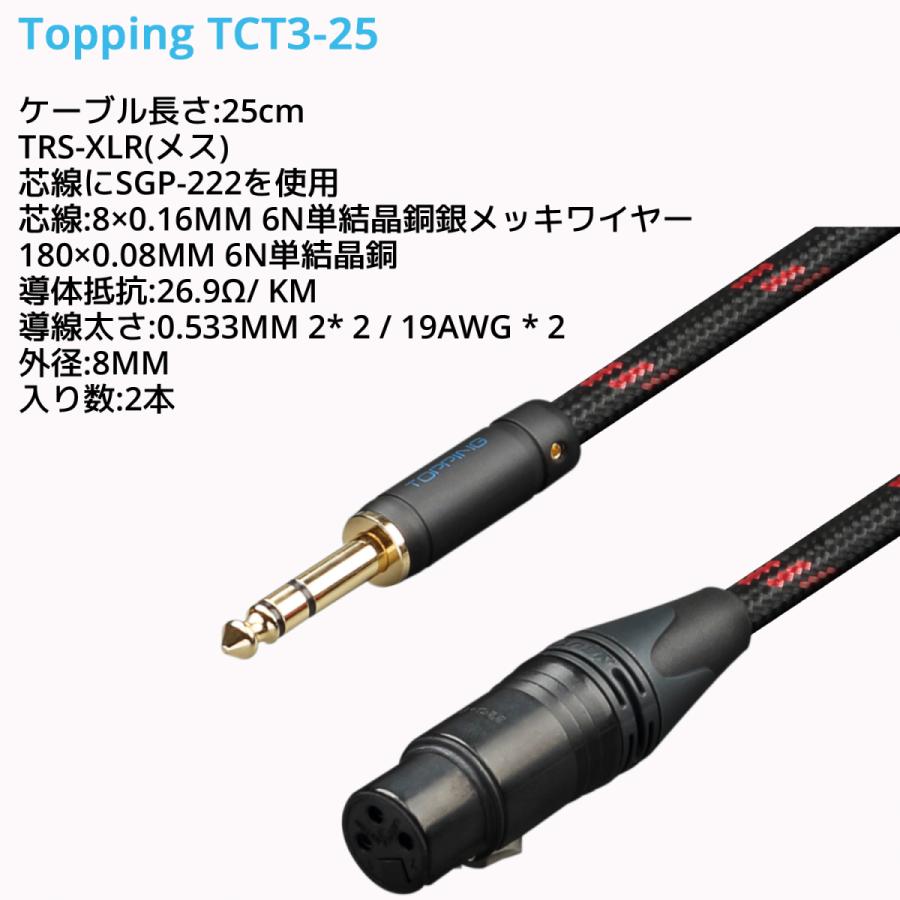 Topping TRS-XLRメス バランスケーブル 25cm 2本セット トッピング