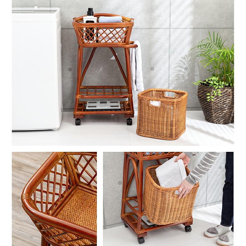 ラタン ランドリーラック ランドリーバスケット ランドリーワゴン 収納