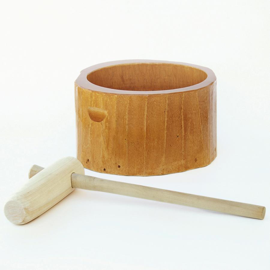 餅つき セット 2升用 木製臼＋キネ1本 もちつき うす きねセット