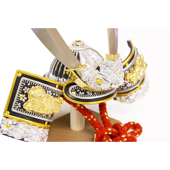 五月人形 コンパクト収納飾り シルバー兜 G1067 おしゃれ : 久月・吉徳