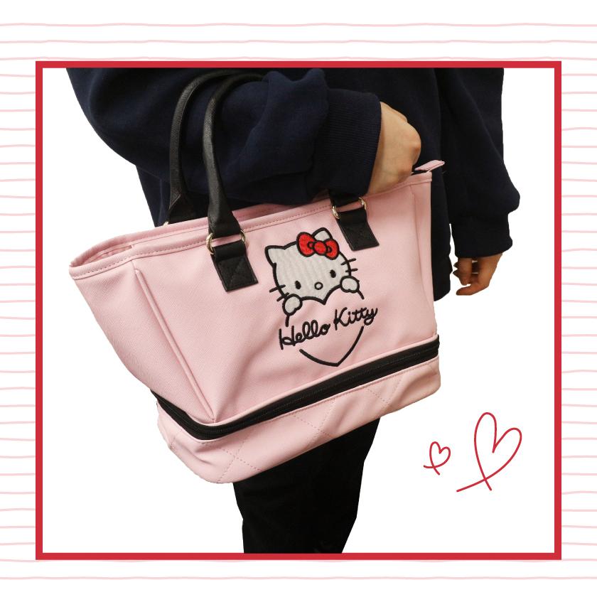 ハローキティ ビッグハートロゴ トートバッグ ゴルフカートバッグ