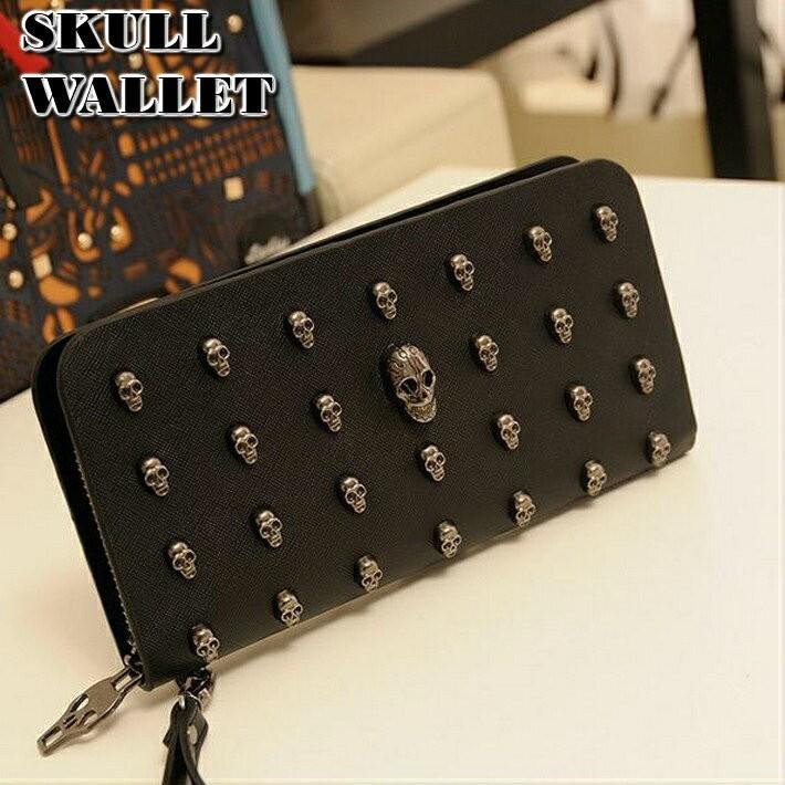 ドクロ型 財布 長財布 スカル サイフ レディース メンズ財布 スカル