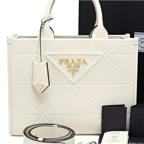 PRADA（プラダ） シンボル トップステッチ レザースモールバッグ 直営