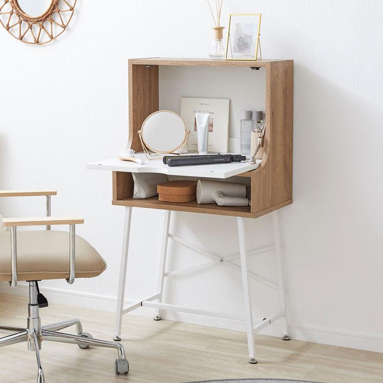 lowyaロウヤ】ドレッサーデスク コンセント付き (色:ハニー) LOWYA