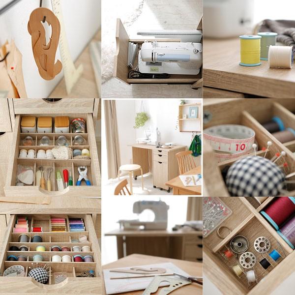 LOWYA（ロウヤ） ミシン台 折りたたみ 作業台 裁縫 コンパクト