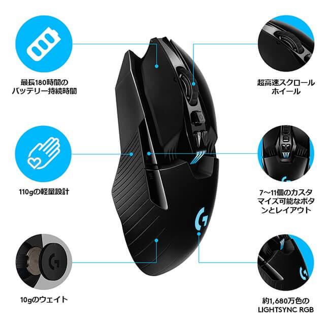 ロジクールG ゲーミングマウス Logicool G G903h ワイヤレス 無線 HERO