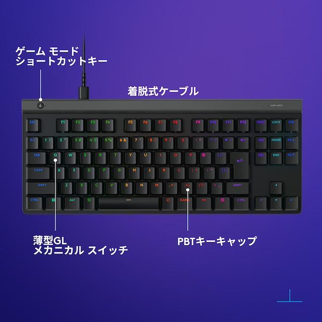 ロジクールG ゲーミングキーボード Logicool G G515 TKL 有線 リニア