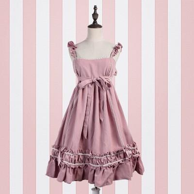 即納 現品限り ロリータ服 バックリボン ジャンスカ シンプル 甘ロリ