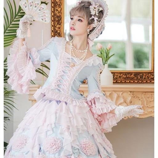 ロリータ服 ロリータファッション おリボン いっぱい 姫袖ブラウス 5色