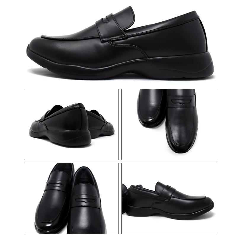 ビジネスシューズ メンズ 4E 軽量 軽い 幅広 紐 ビットローファー