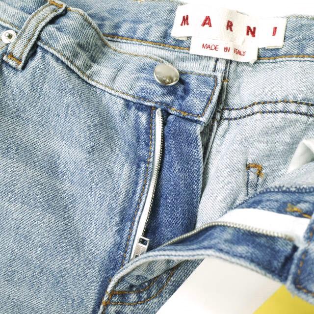 新品 MARNI マルニ 22AW イタリア製 モヘアパッチデニムパンツ