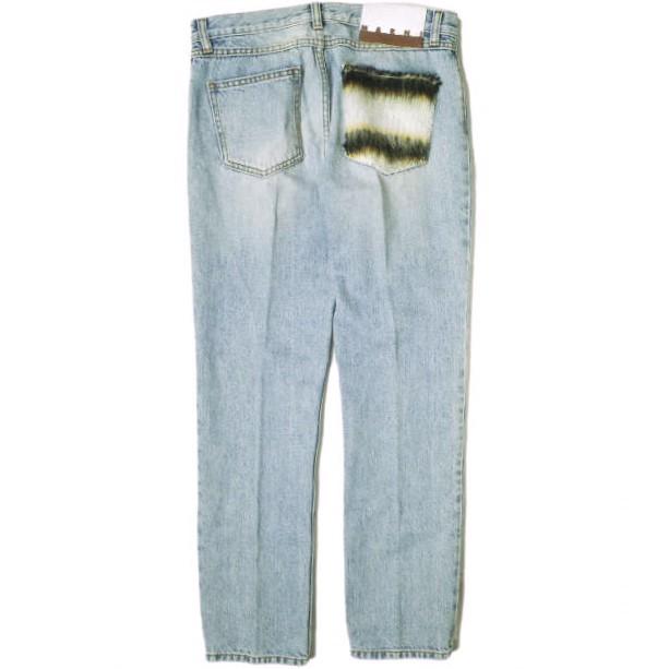 新品 MARNI マルニ 22AW イタリア製 モヘアパッチデニムパンツ