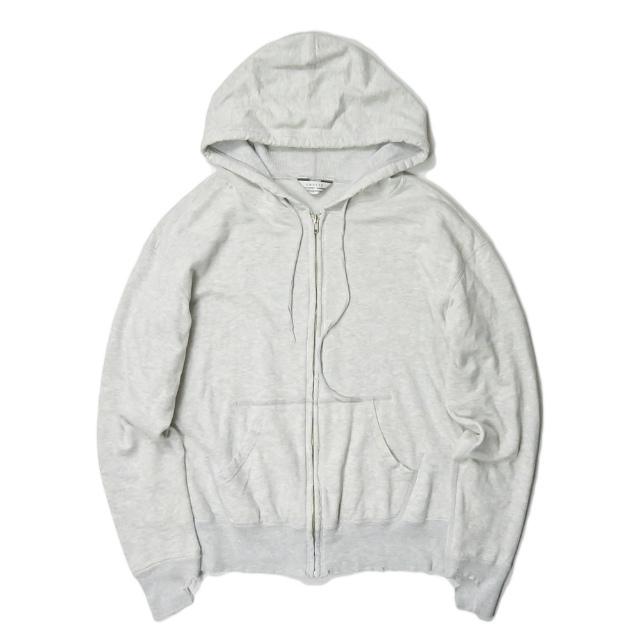 アンユーズド UNUSED 日本製 Zip-up damage sweat parka ダメージ加工