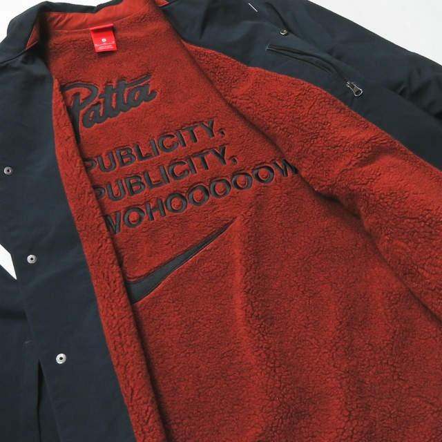 ナイキ パタ NIKE x PATTA 18AW 別注 Coach Jacket 裏ボア ロゴ