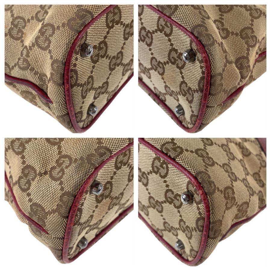 GUCCI（グッチ） GG柄 ブラウン レッド シルバー金具 GGキャンバス