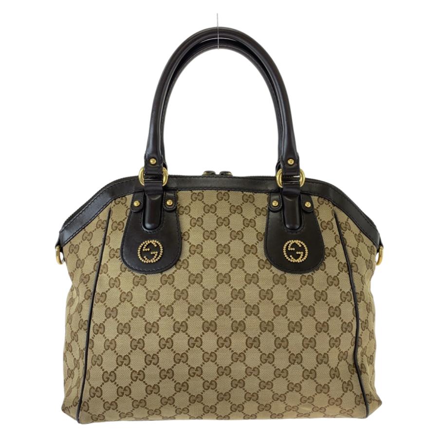GUCCI（グッチ） 美品 インターロッキング ブラウン ゴールド金具 GG