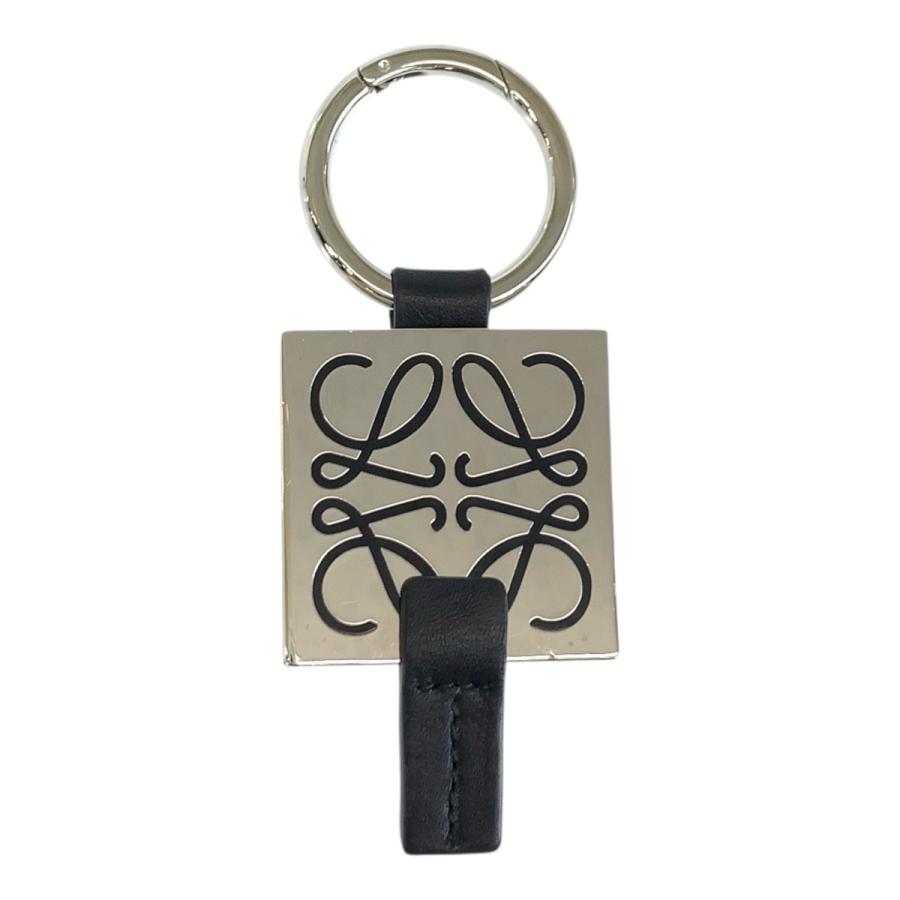 LOEWE（ロエベ） 美品 アナグラム ブラック 黒 シルバー メタル/レザー
