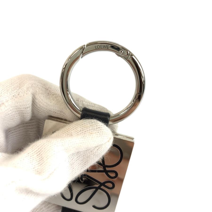 LOEWE（ロエベ） 美品 アナグラム ブラック 黒 シルバー メタル/レザー