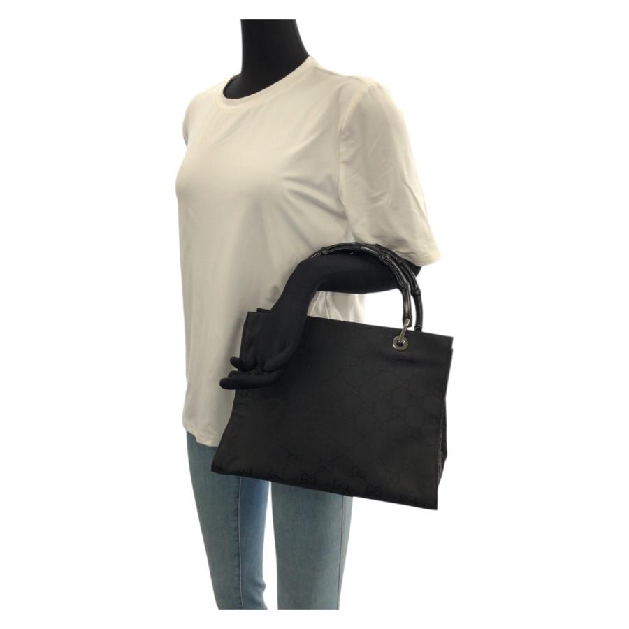 GUCCI（グッチ） バンブー GG柄 ブラック 黒 シルバー金具 ナイロン