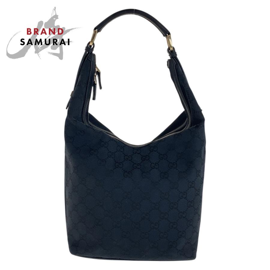GUCCI（グッチ） ブラック 黒 ゴールド金具 GGキャンバス/レザー 001