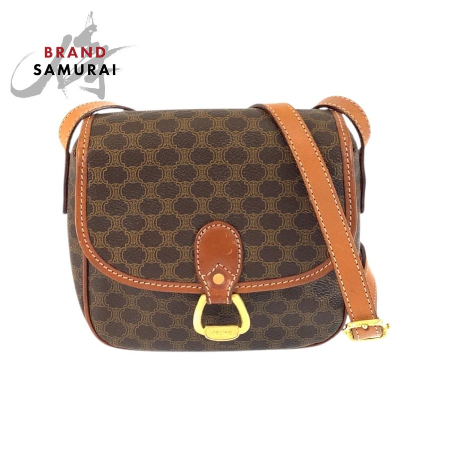 CELINE（セリーヌ） 美品 ヴィンテージ マカダム ブラウン ゴールド