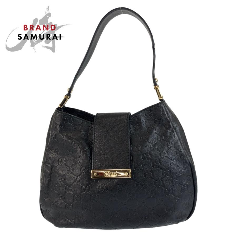 GUCCI（グッチ） 美品 グッチシマ ブラック 黒 ゴールド金具 レザー