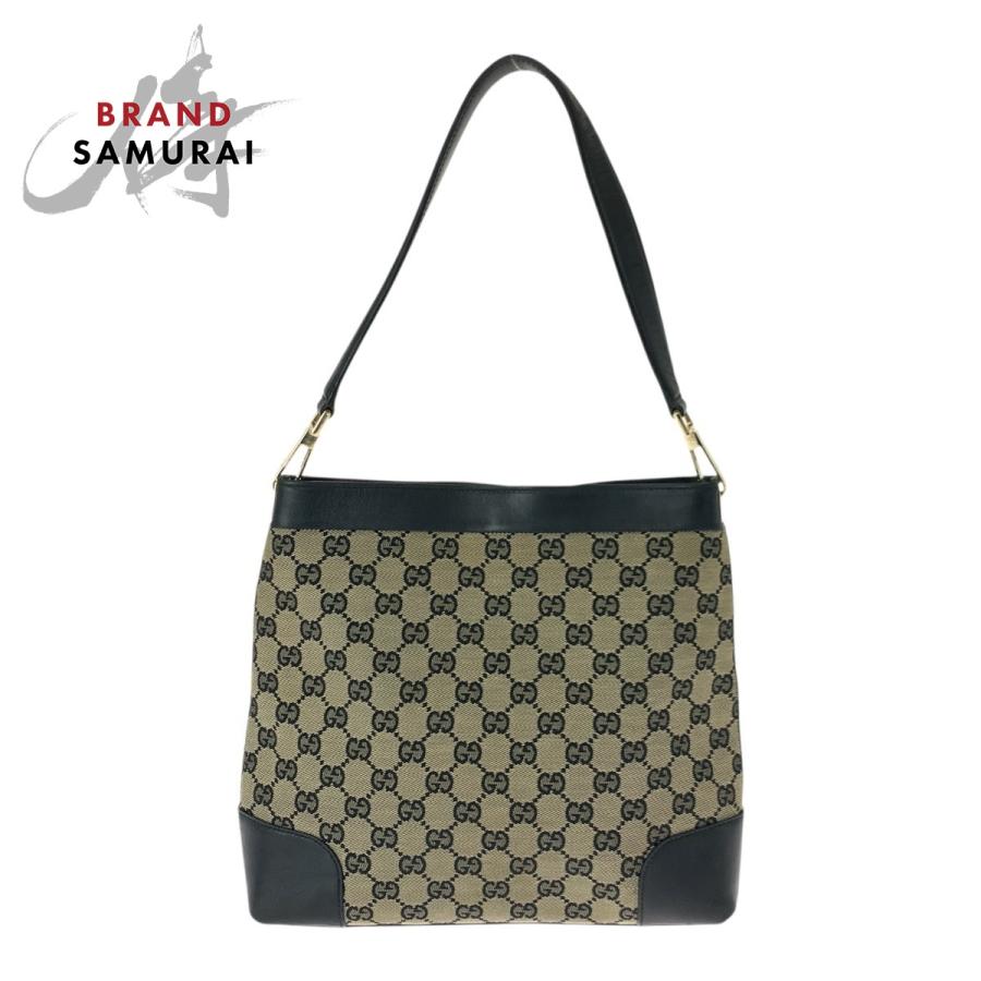 GUCCI（グッチ） ワンショルダー ベージュ ブラック ゴールド金具 GG