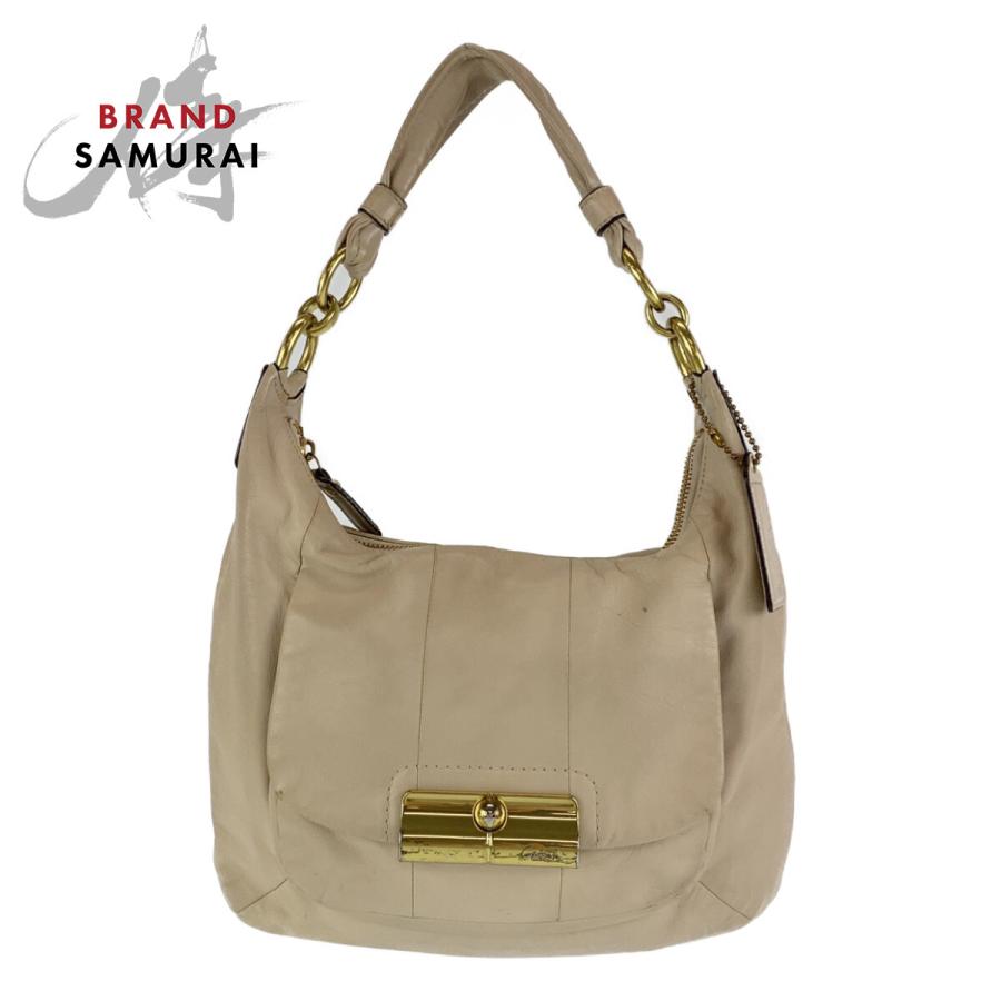 COACH（コーチ） クリスティン ホーボー ベージュ レザー 16808 肩掛け