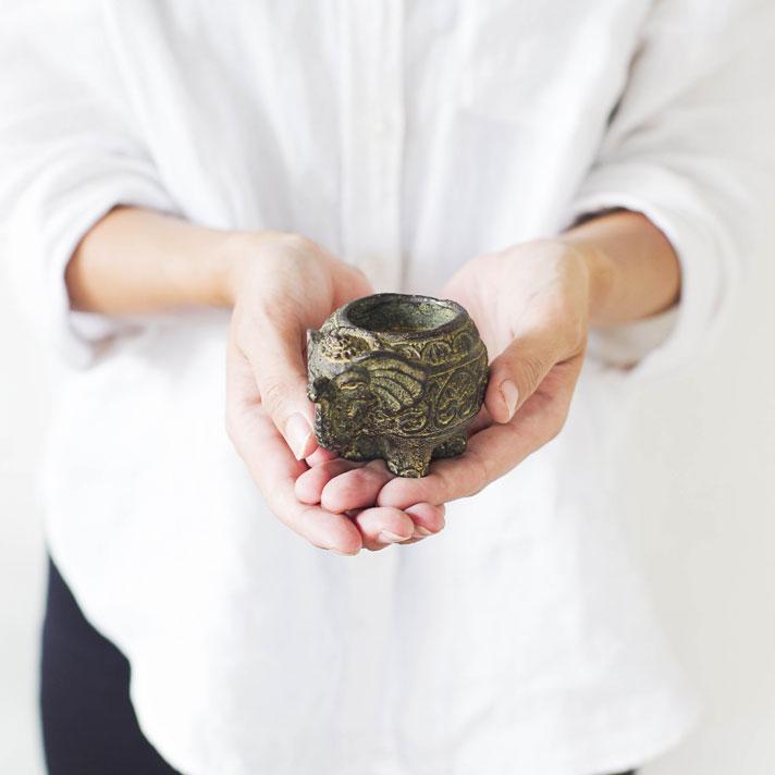 象 オブジェ ゾウ 置物 石 インセンスホルダー インセンススタンド お