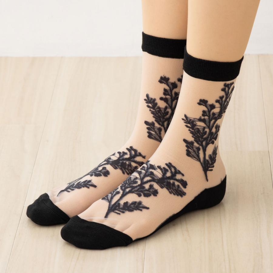 ROPE' PICNIC（ロペ ピクニック） ボタニカル柄 シースルークルー