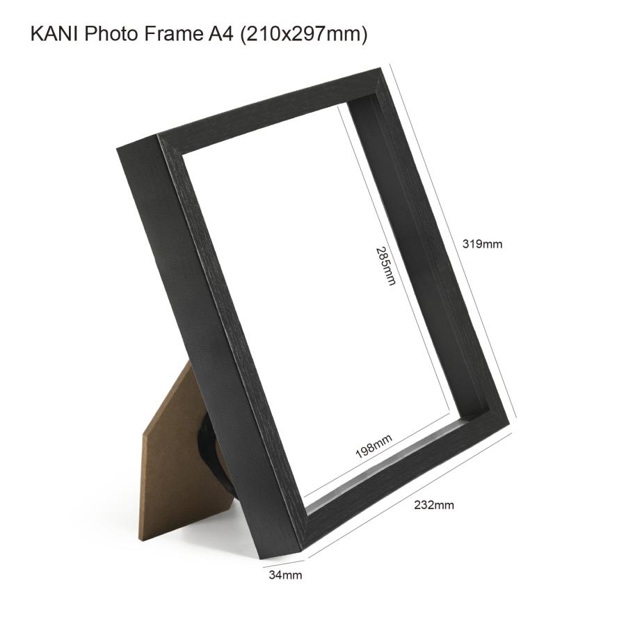 KANI フォトフレーム A4 黒枠 低反射アクリル板仕様 / 額縁 写真立て