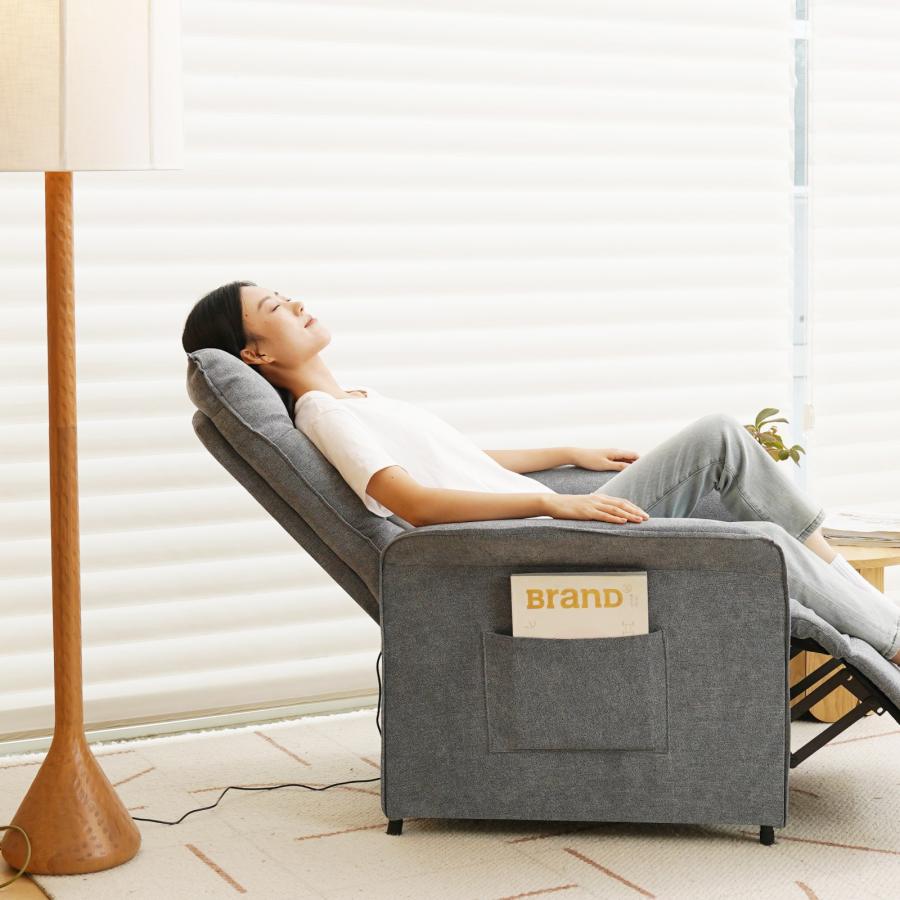 FlexiSpot リクライニングソファ 電動 一人掛け オットマン付き 電動