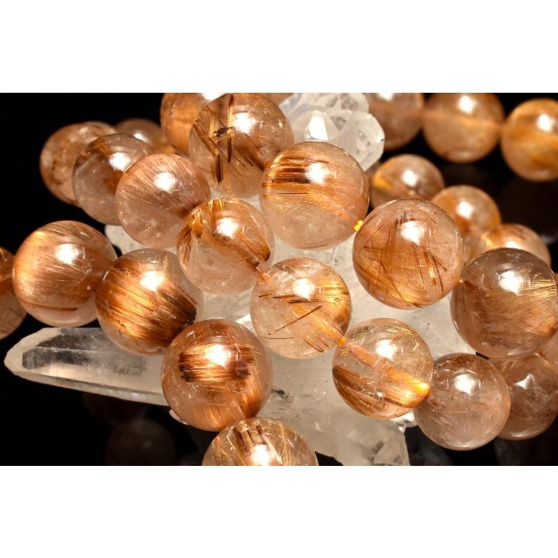 虎色の密集針 タイガータイチンルチルクォーツ 12mm ブレスレット 1個