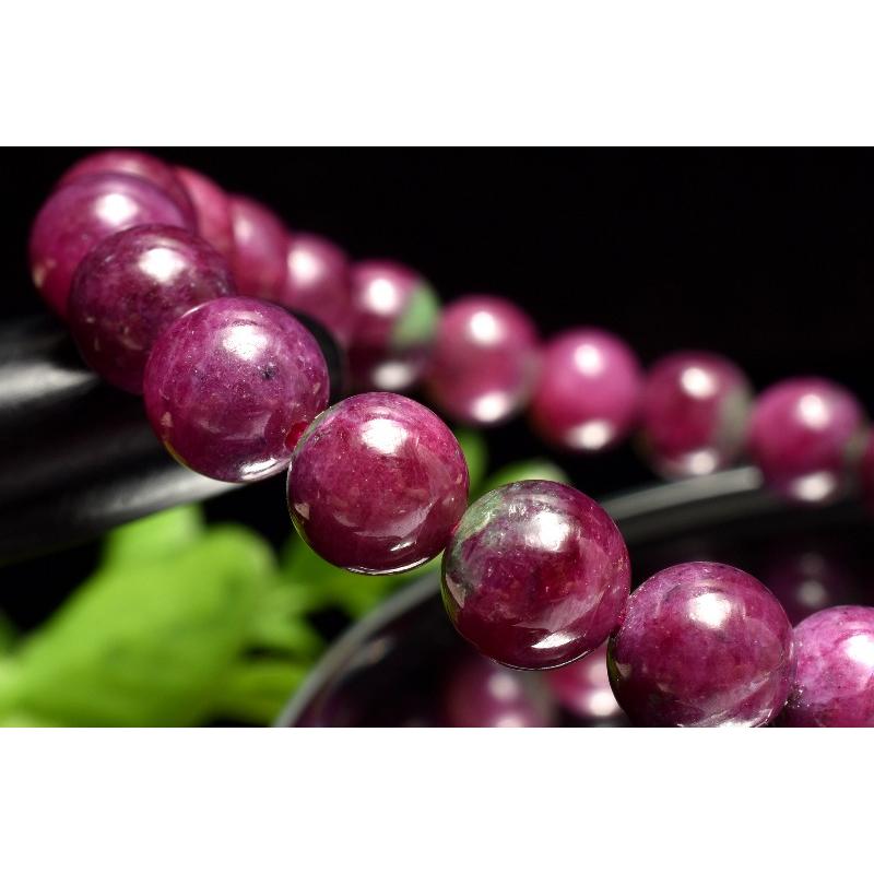 1点物】高品質◇勝利の石 ルビーインゾイサイト 7.5mm ブレスレット