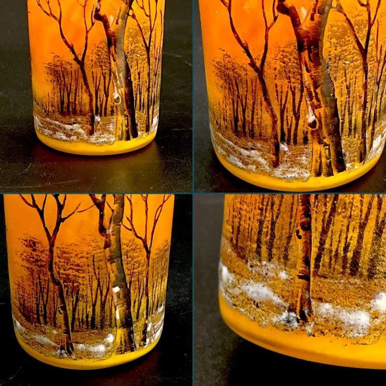 極上完品!！ ドームナンシー 冬景色文香香水瓶 エナメル彩 風景 Daum