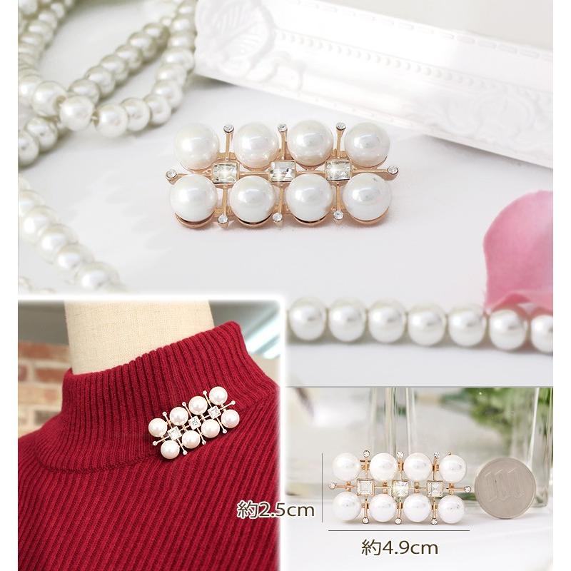 パール 付き ブローチ ピン レディース ストール留め シンプル